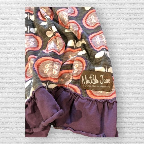 Matilda Jane Orchard Lap Dress Size 12 Apple School Purple - Picture 2 of 4